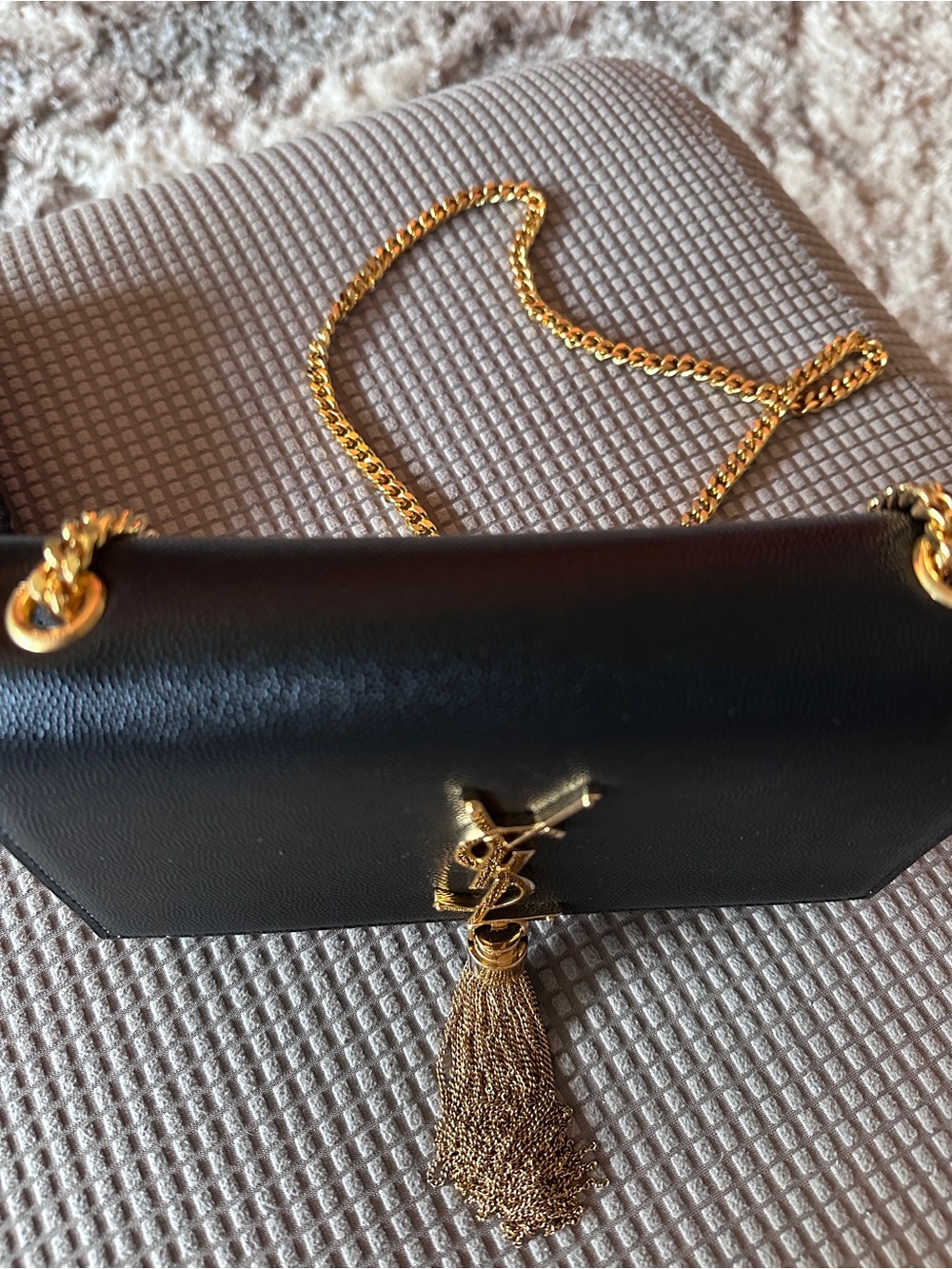 YSL Black Leather Monogram Chain Tassel Shoulder Bag-Never Used!!! - Picture 7 of 7